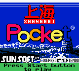 Shanghai Pocket title screen for GameBoy Color